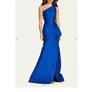 NWT SZ 18 Teri Jon- Blue One Shoulder Evening Gown